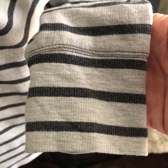 Allison Brittney gray and black striped cowl neck pullover sweatshirt - Picture 5 of 6